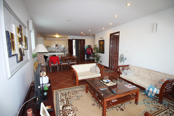 Good quality lake view 2 bedrooms apartment for rent in Truc Bach, Hanoi